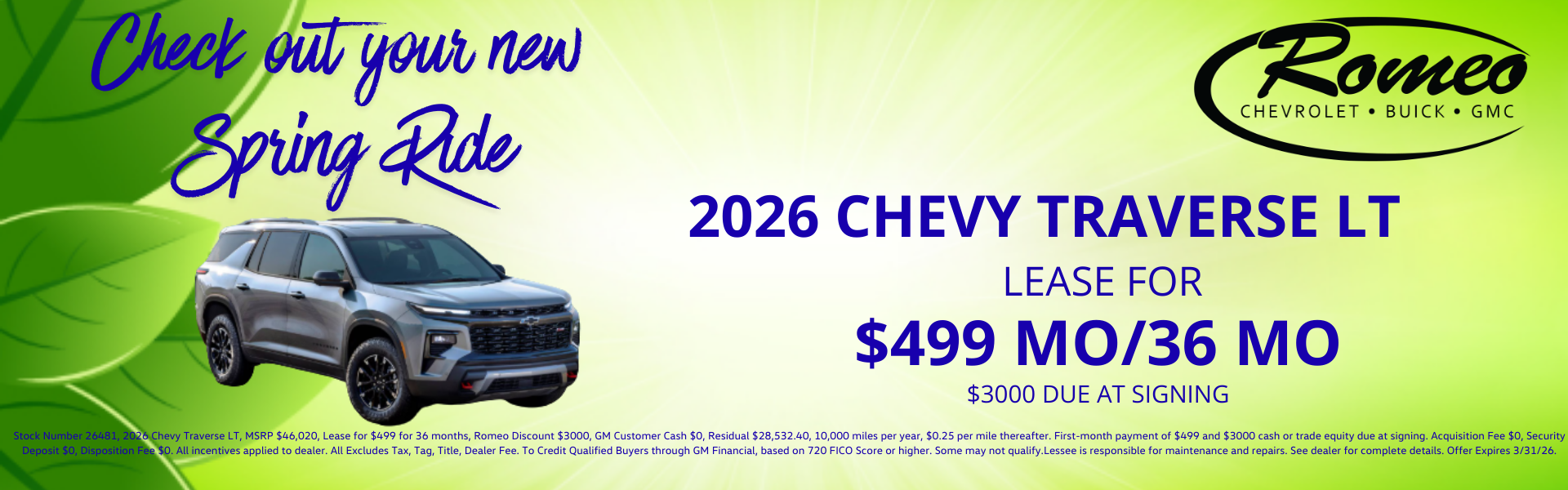 2026 CHEVY TRAVERSE LT