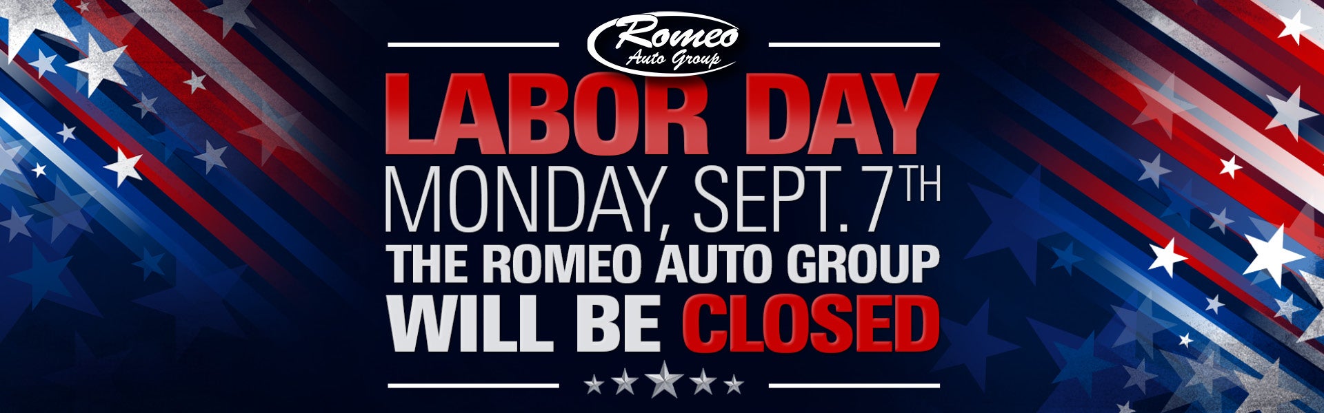 Labor Day - Sept 7th - Closed